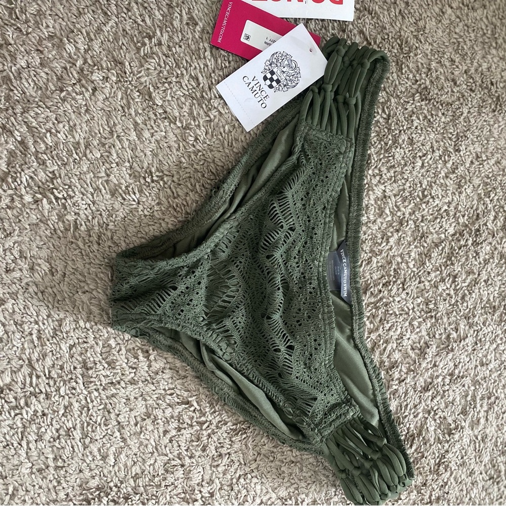 Vince Camuto Olive Green Lace Bikini Bottom